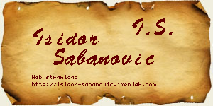 Isidor Šabanović vizit kartica